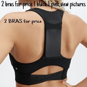 Fabletics bras pink & black size medium 2 BRAS- VIEW PICS & DESCRIPTION